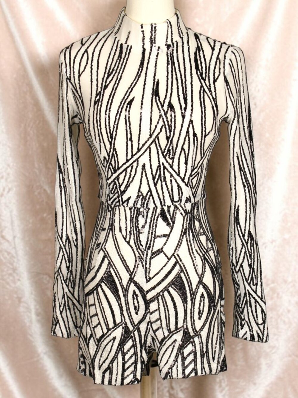 Black & White Sequin Jumpsuit
